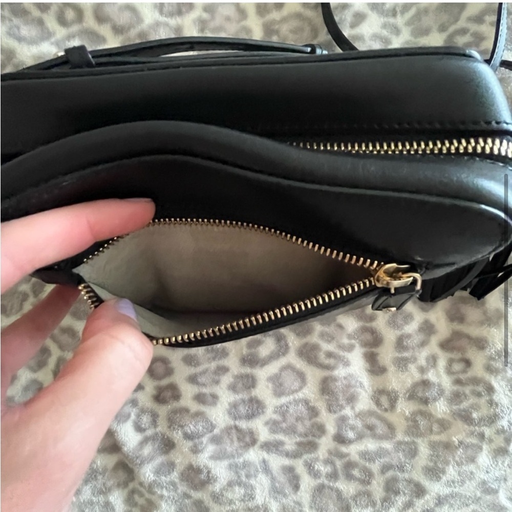 Anya Hindmarch Smiley Eyes Black Leather Crossbody Bag Tassel - Picture 3 of 8
